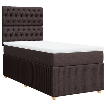 Boxspring met matras stof donkerbruin 80x200 cm