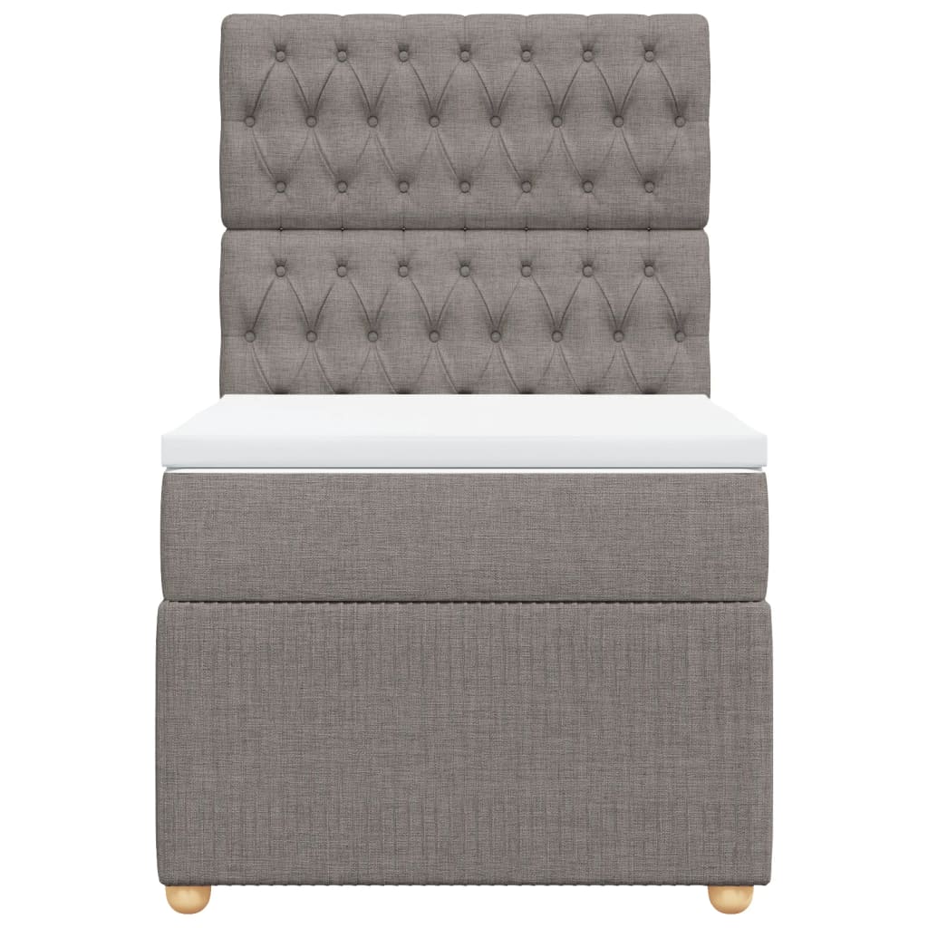 Boxspring met matras stof taupe 80x200 cm