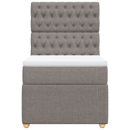 Boxspring met matras stof taupe 80x200 cm