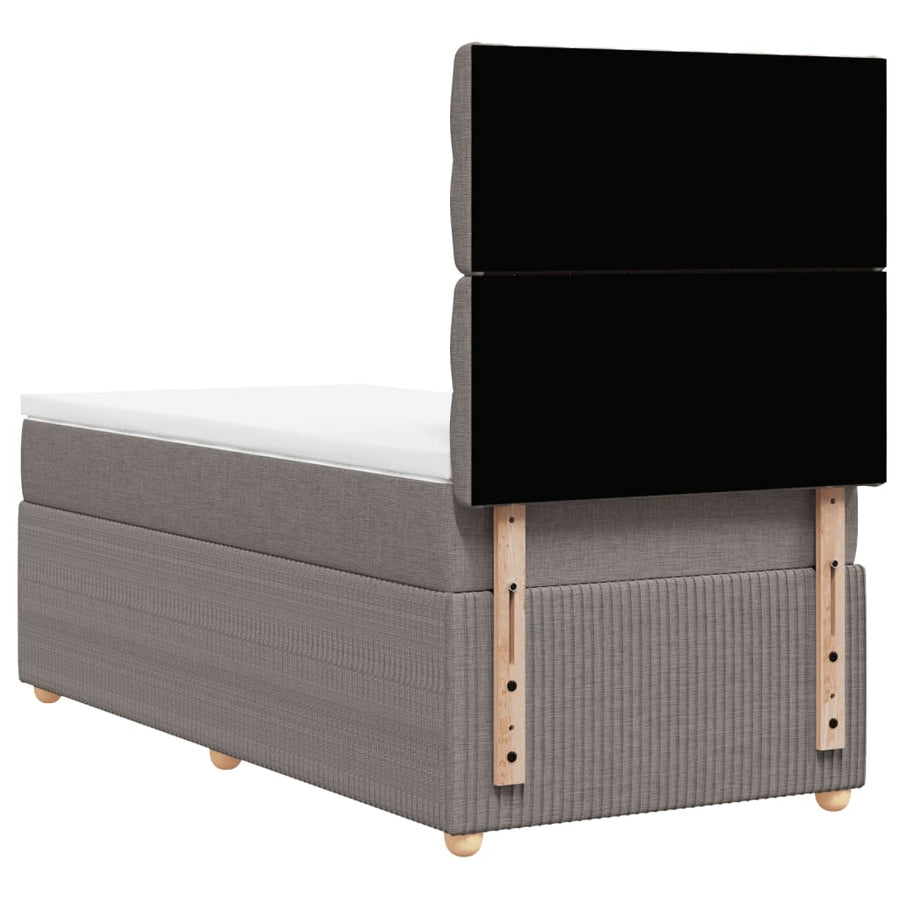 Boxspring met matras stof taupe 80x200 cm