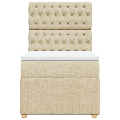 Boxspring met matras stof crèmekleurig 80x200 cm