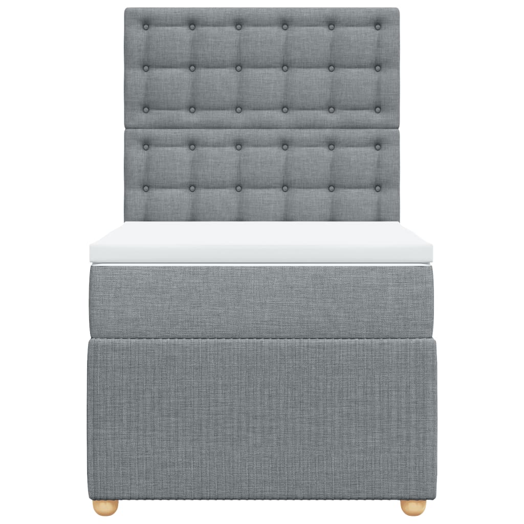 Boxspring met matras stof lichtgrijs 80x200 cm