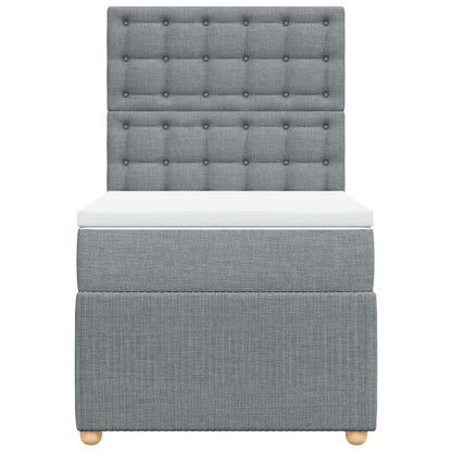Boxspring met matras stof lichtgrijs 80x200 cm