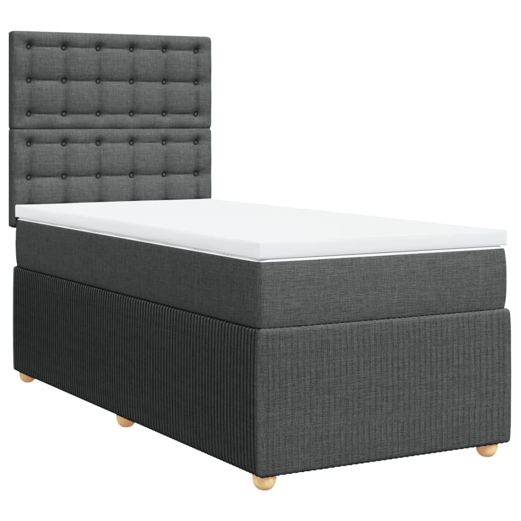 Boxspring met matras stof donkergrijs 80x200 cm