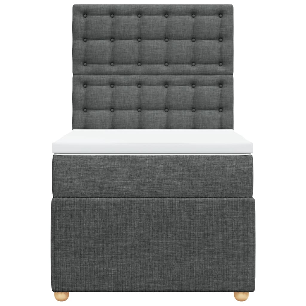 Boxspring met matras stof donkergrijs 80x200 cm