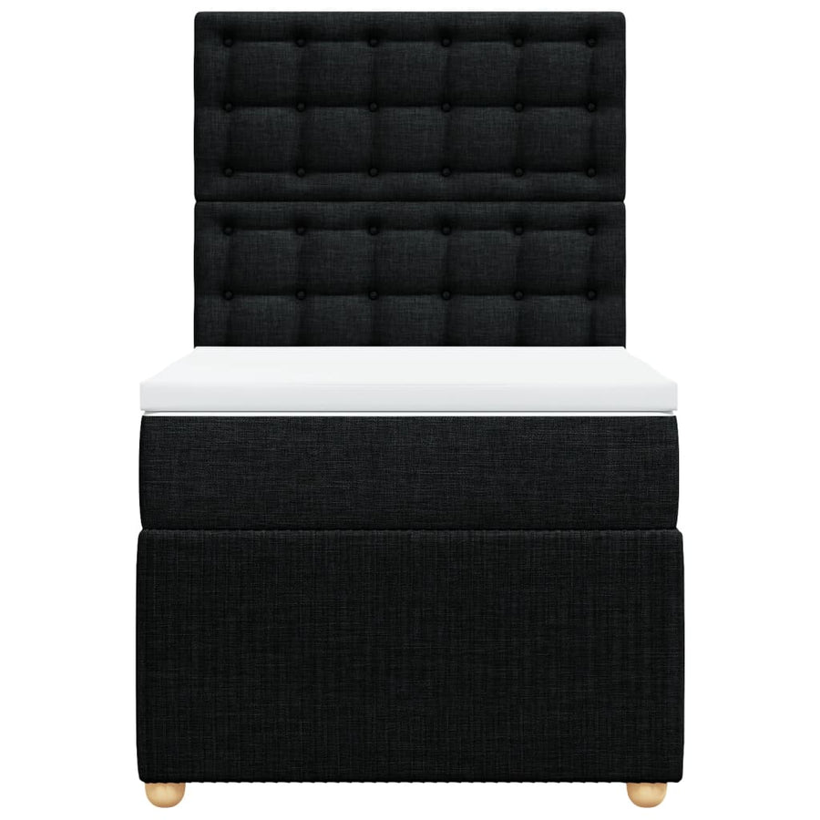 Boxspring met matras stof zwart 80x200 cm