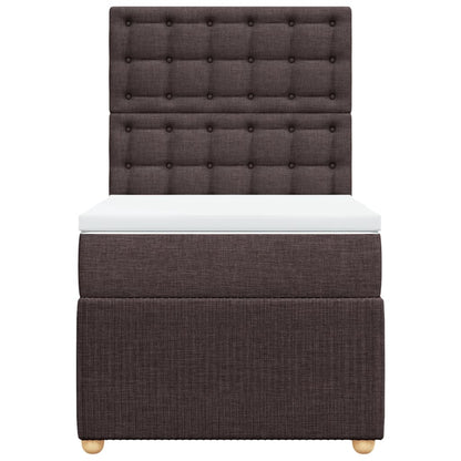 Boxspring met matras stof donkerbruin 80x200 cm