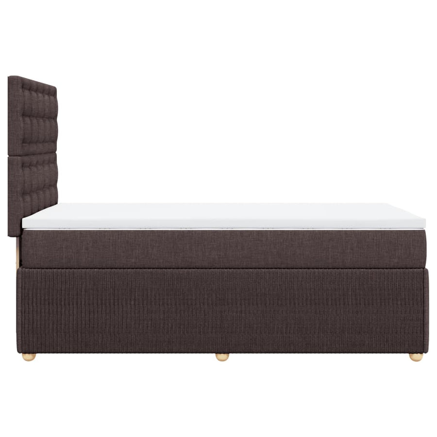 Boxspring met matras stof donkerbruin 80x200 cm