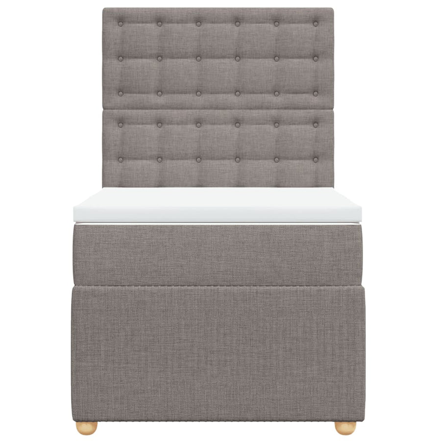 Boxspring met matras stof taupe 80x200 cm