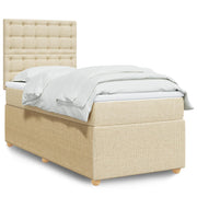 Boxspring met matras 80x200 cm crèmekleurig