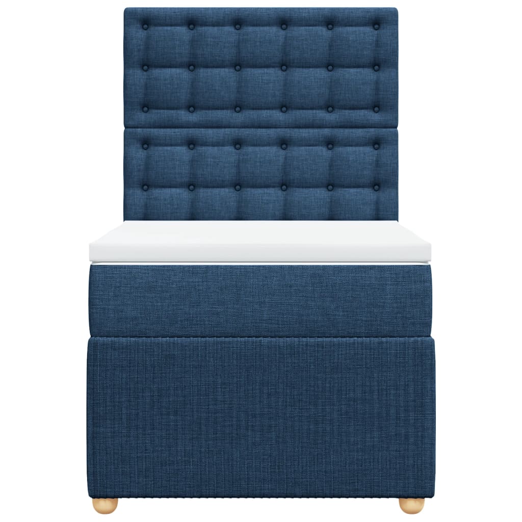 Boxspring met matras stof blauw 80x200 cm