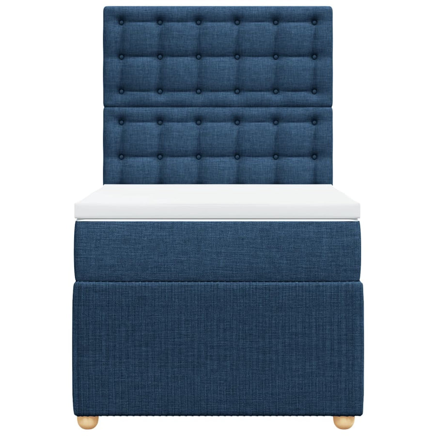 Boxspring met matras stof blauw 80x200 cm