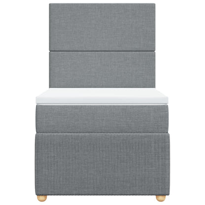 Boxspring met matras stof lichtgrijs 90x190 cm