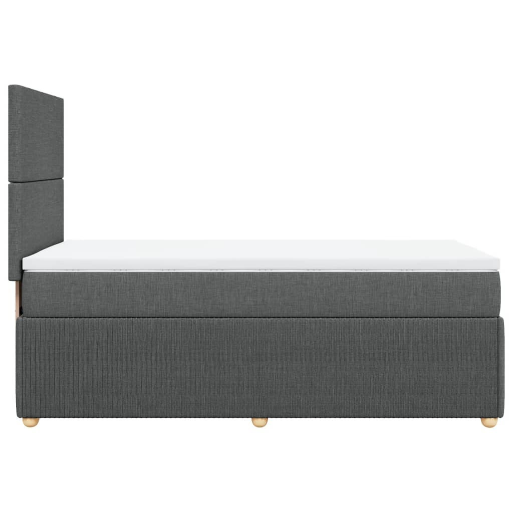 Boxspring met matras stof donkergrijs 90x190 cm