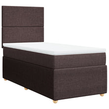 Boxspring met matras stof donkerbruin 90x190 cm