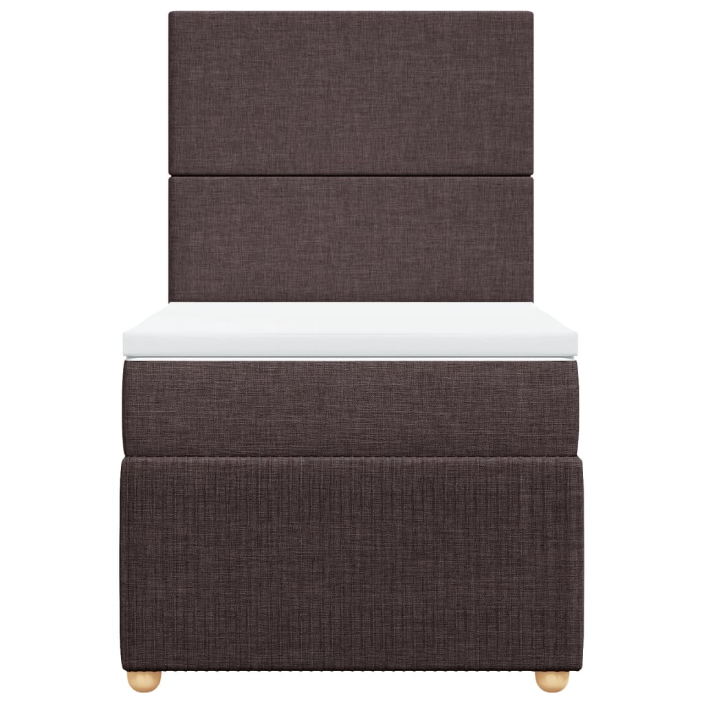 Boxspring met matras stof donkerbruin 90x190 cm