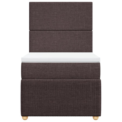 Boxspring met matras stof donkerbruin 90x190 cm