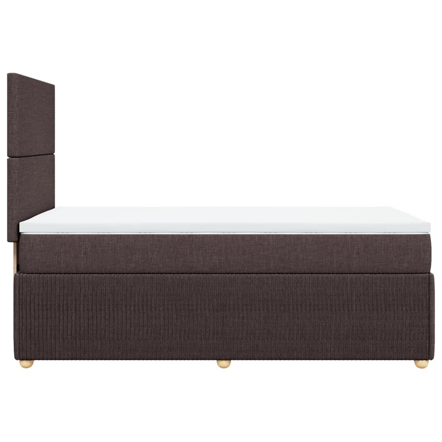 Boxspring met matras stof donkerbruin 90x190 cm