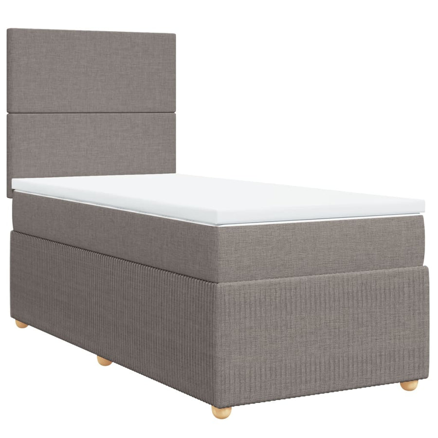 Boxspring met matras stof taupe 90x190 cm
