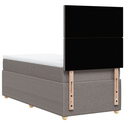 Boxspring met matras stof taupe 90x190 cm