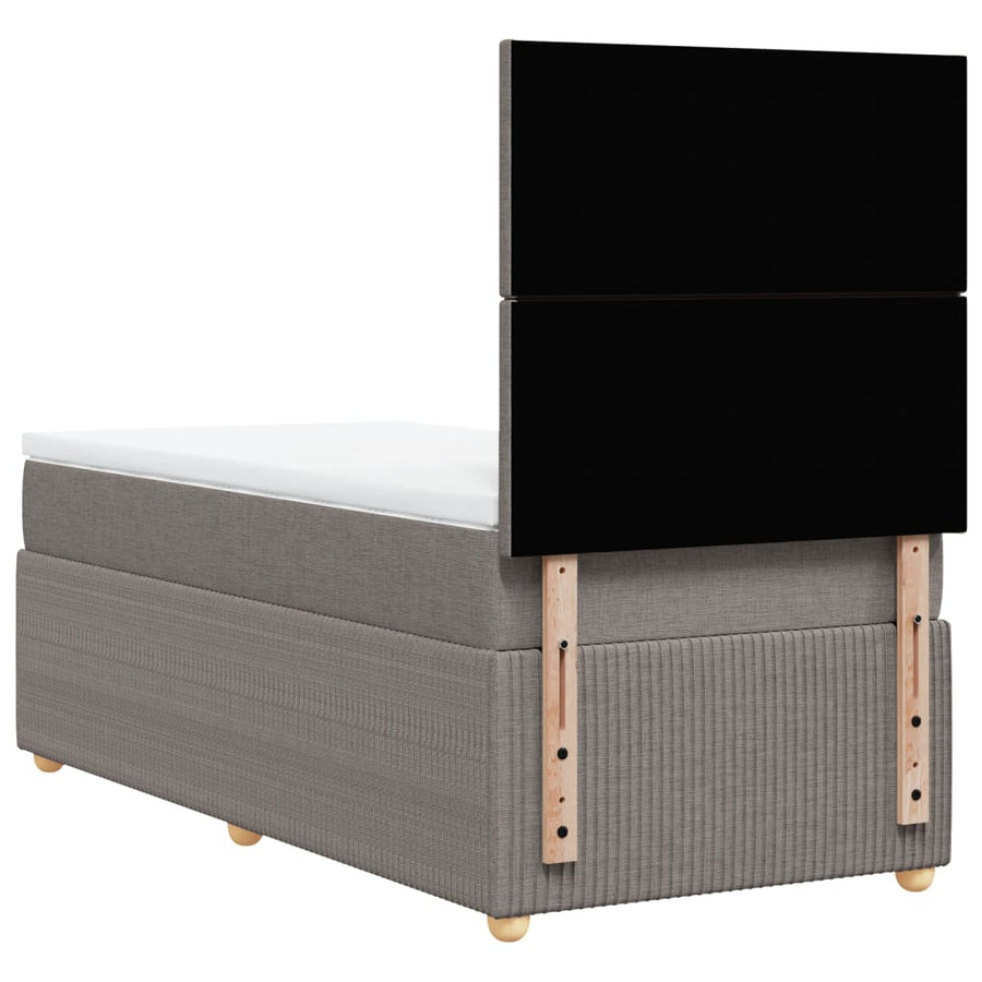 Boxspring met matras stof taupe 90x190 cm