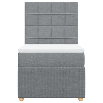 Boxspring met matras stof lichtgrijs 90x190 cm