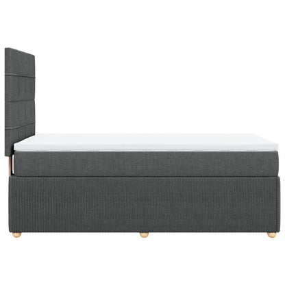 Boxspring met matras stof donkergrijs 90x190 cm