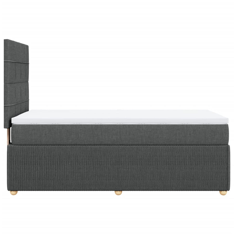 Boxspring met matras stof donkergrijs 90x190 cm