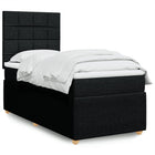 Box spring with black fabric mattress 90x190 cm