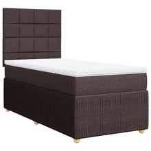 Boxspring met matras stof donkerbruin 90x190 cm