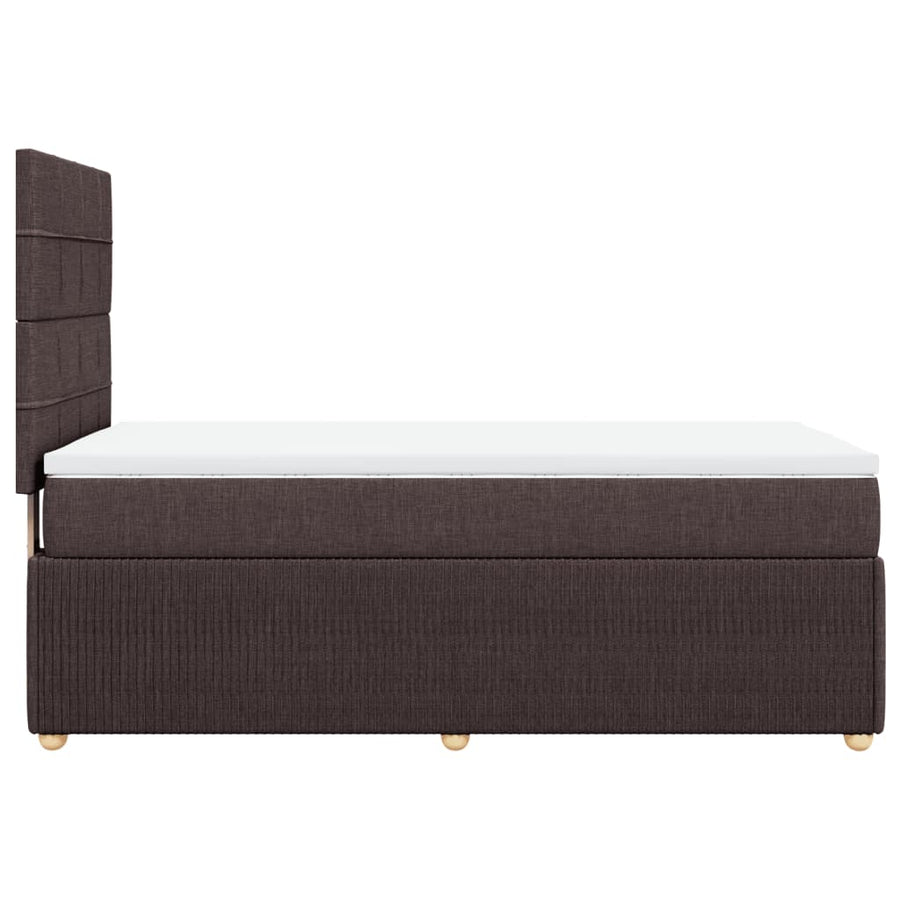 Boxspring met matras stof donkerbruin 90x190 cm