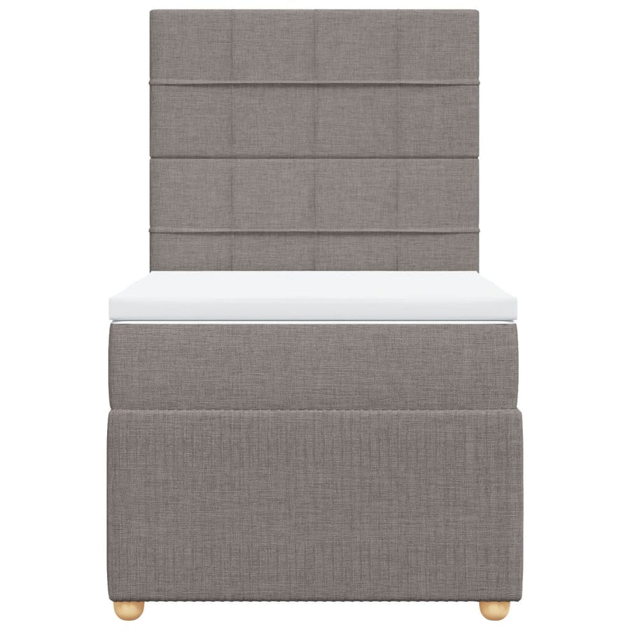 Boxspring met matras stof taupe 90x190 cm
