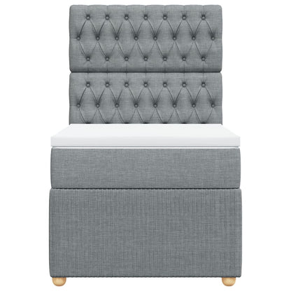 Boxspring met matras stof lichtgrijs 90x190 cm