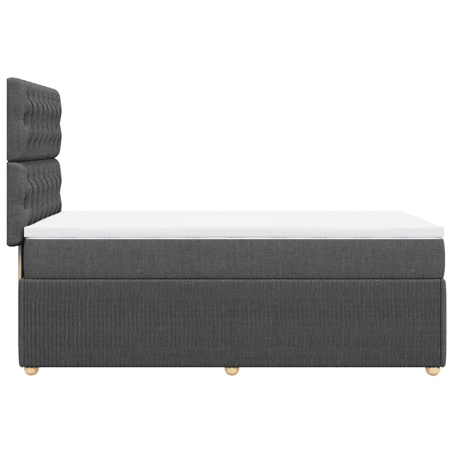 Boxspring met matras stof donkergrijs 90x190 cm