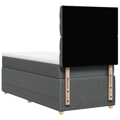 Boxspring met matras stof donkergrijs 90x190 cm