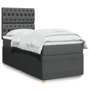 Boxspring bed met matras 90x190 cm donkergrijs