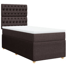 Boxspring met matras stof donkerbruin 90x190 cm
