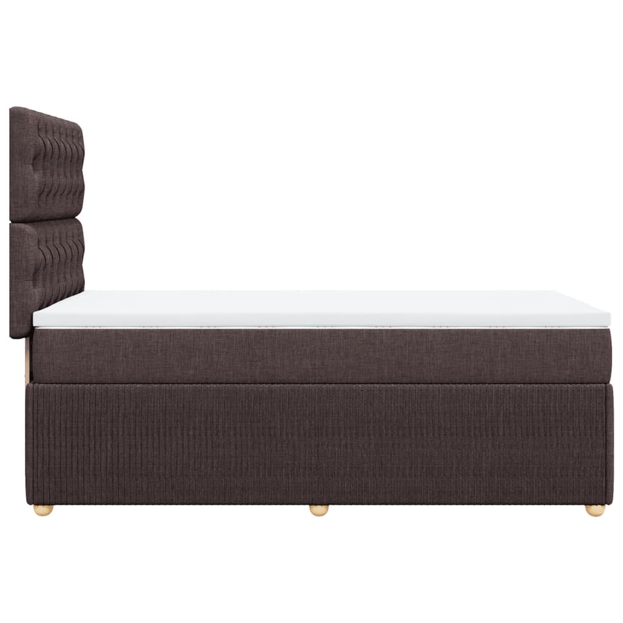 Boxspring met matras stof donkerbruin 90x190 cm