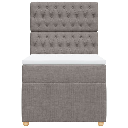 Boxspring met matras stof taupe 90x190 cm