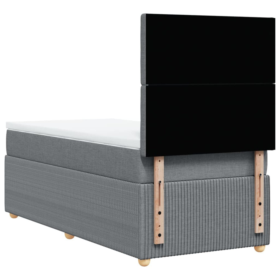 Boxspring met matras stof lichtgrijs 90x190 cm