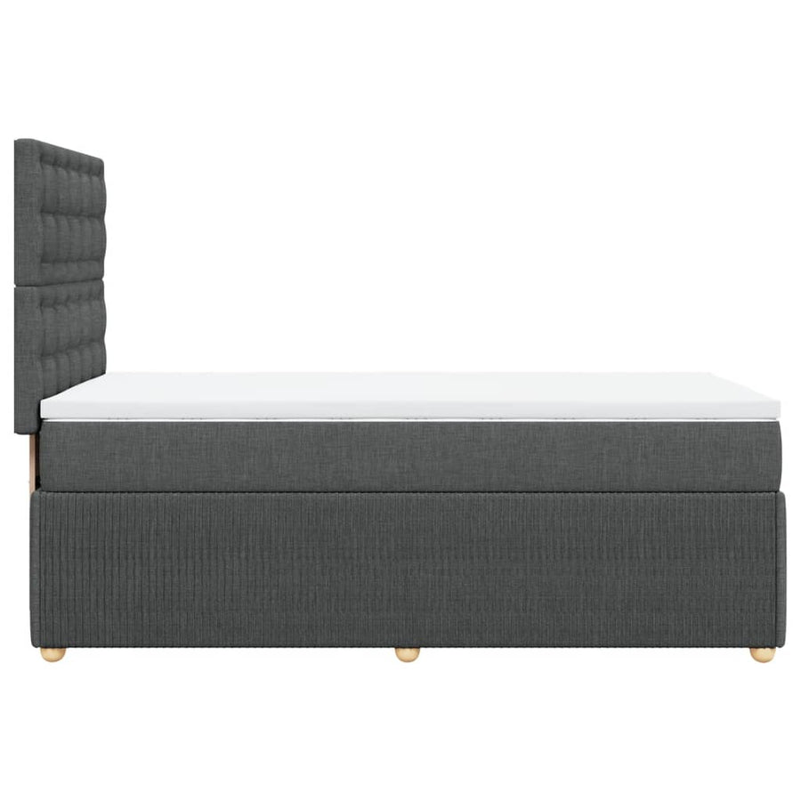 Boxspring met matras stof donkergrijs 90x190 cm