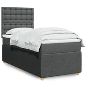Boxspring met matras 90x190 cm donkergrijs