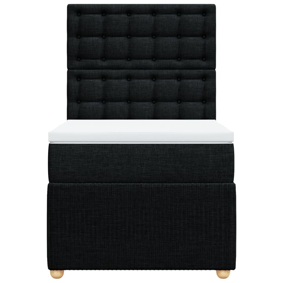 Boxspring met matras stof zwart 90x190 cm