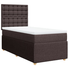 Boxspring met matras stof donkerbruin 90x190 cm