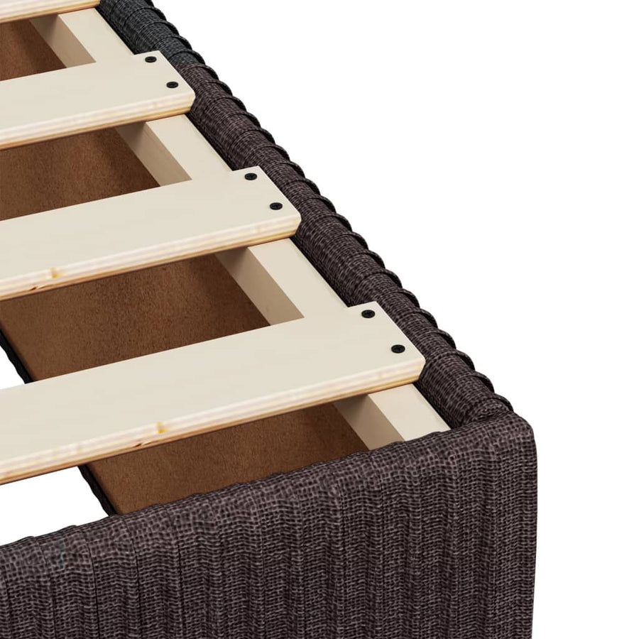 Boxspring met matras stof donkerbruin 90x190 cm