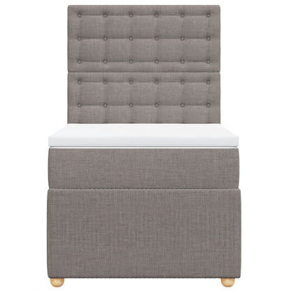 Boxspring met matras stof taupe 90x190 cm