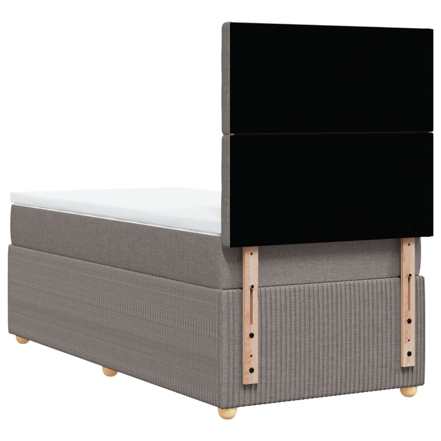 Boxspring met matras stof taupe 90x190 cm