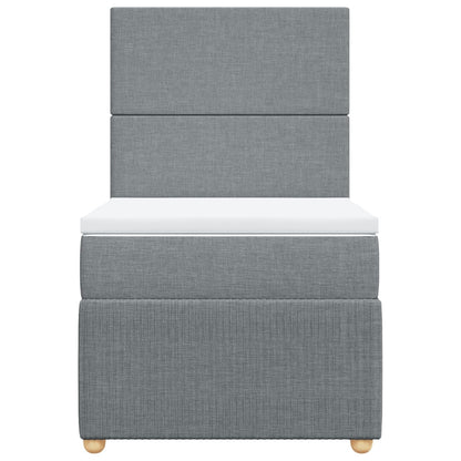 Boxspring met matras stof lichtgrijs 90x200 cm