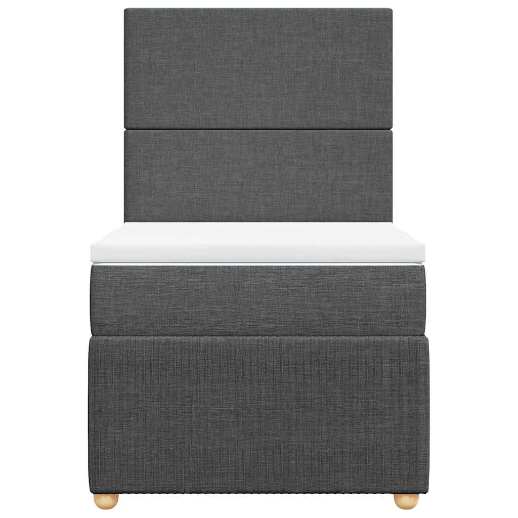 Boxspring met matras stof donkergrijs 90x200 cm