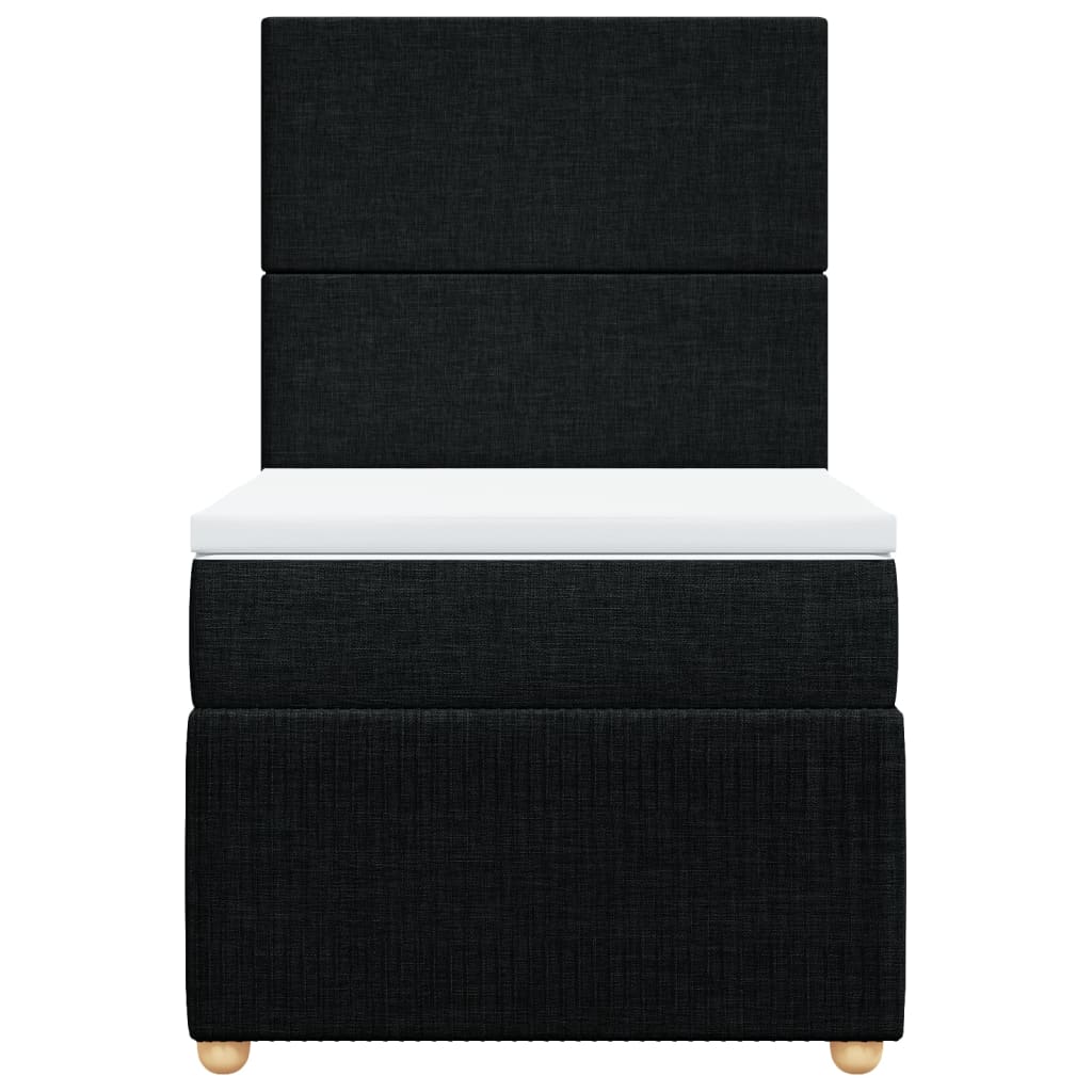Boxspring met matras stof zwart 90x200 cm